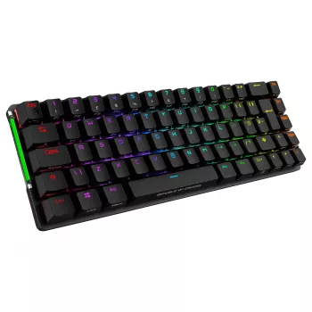 ASUS ROG Falchion NX Teclado gaming mecánico, formato 65%, switches ROG NX Red, inalámbrico/cableado, retroiluminación RGB, negro