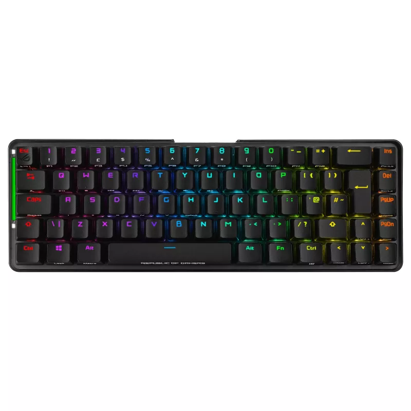 ASUS ROG Falchion NX Teclado gaming mecánico, formato 65%, switches ROG NX Red, inalámbrico/cableado, retroiluminación RGB, negro