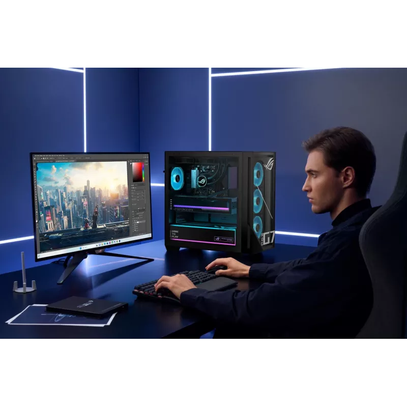 ASUS ROG G700 GM700TZ-R9800X283W PC torre gaming - AMD Ryzen 7 9800X3D, 32GB DDR5, 2TB SSD, Radeon RX 9070 XT, Windows 11 Home, negro
