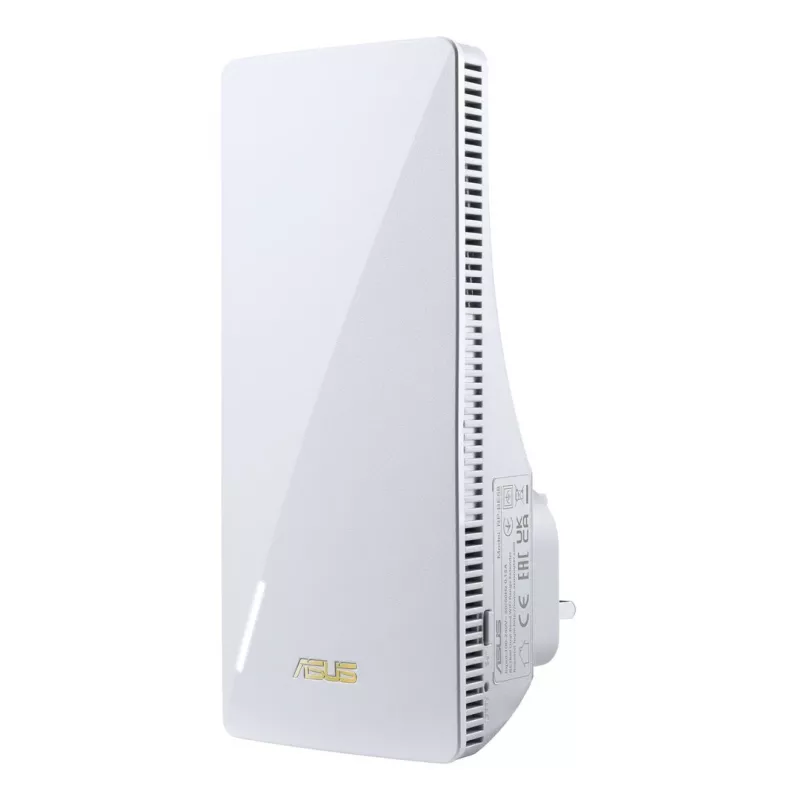 ASUS RP-BE58 Repetidor Wi-Fi 7 de doble banda, BE3456, 2,4 GHz 574 Mbit/s + 5 GHz 2882 Mbit/s, 1 puerto Gigabit, AiMesh, WPA3, blanco, enchufe UK