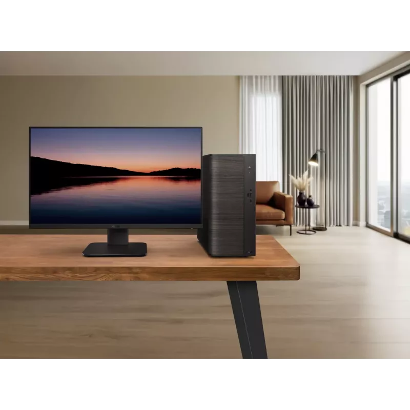 ASUS V700 Mini Tower VM701MG-OR7445039W Copilot+ PC, AMD Ryzen AI 7 445, 16GB DDR5, 512GB SSD, Windows 11 Home, negro con detalle en madera