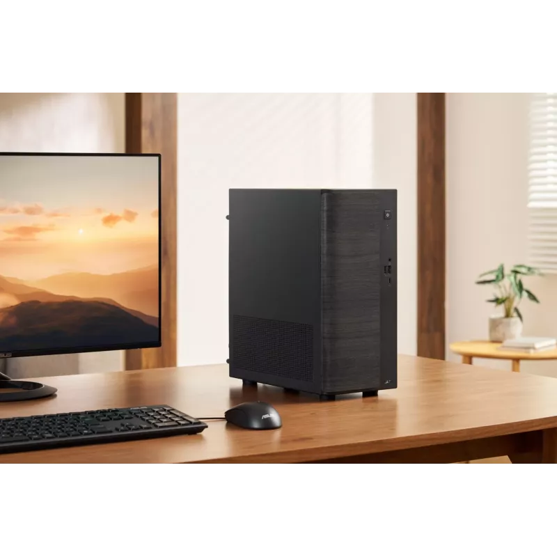 ASUS V700 Mini Tower VM701MG-OR7445039W Copilot+ PC, AMD Ryzen AI 7 445, 16GB DDR5, 512GB SSD, Windows 11 Home, negro con detalle en madera