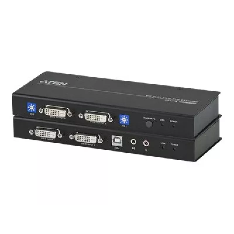 ATEN CE604-AT-G Extensor KVM – 2x DVI, Audio, USB, RS-232, 60m