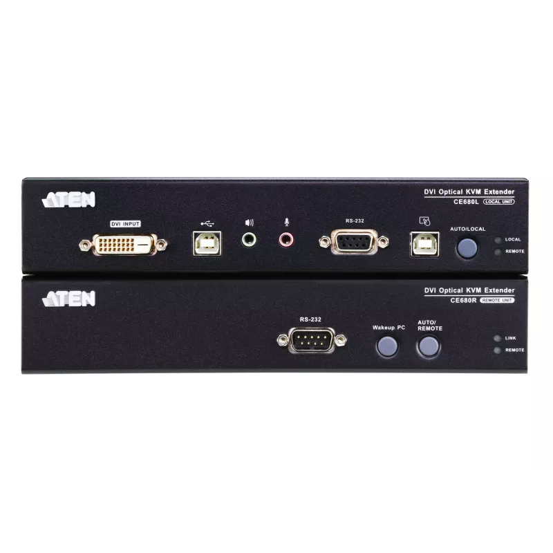 ATEN CE680 extensor KVM audio USB serie por fibra óptica, DVI Dual Link, 600 m, 1310/1550 nm