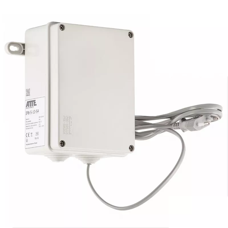 ATTE IPB-5-10A-S4 Switch PoE+ no gestionado de 5 puertos, 4 puertos PoE, presupuesto 60W, 10/100 Mbps, sobremesa/pared, carcasa metálica