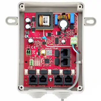 ATTE IPB-5-10A-S4 Switch PoE+ no gestionado de 5 puertos, 4 puertos PoE, presupuesto 60W, 10/100 Mbps, sobremesa/pared, carcasa metálica