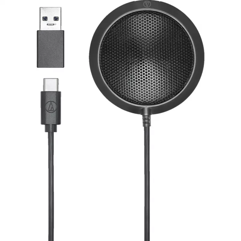 Audio-Technica ATR4697-USB micrófono de condensador de frontera negro USB-C USB-A