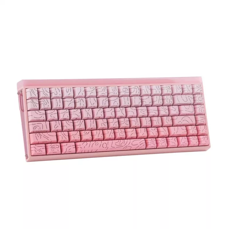AULA HERO84 HE Pink Gradient Contour Dragon King Teclado mecánico RGB Gasket