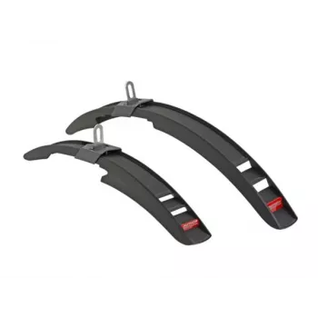 Author AXP Junior 16-20 set de guardabarros – delantero y trasero, negro, para bicicletas infantiles de 16-20