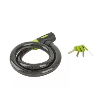 Candado de cable Author ACL-85 C-Sleeve 25x1000mm con llave, negro/verde