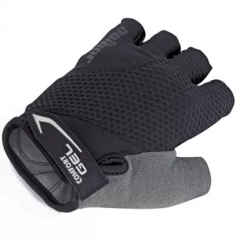 AUTHOR Guantes de ciclismo de dedos cortos Comfort Gel para hombre, Negro/Gris, talla L