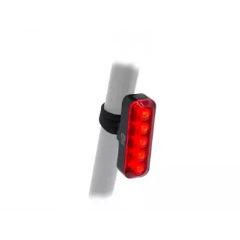 Author XYRIUS Brake luz trasera USB 400 lm, negro con lente roja