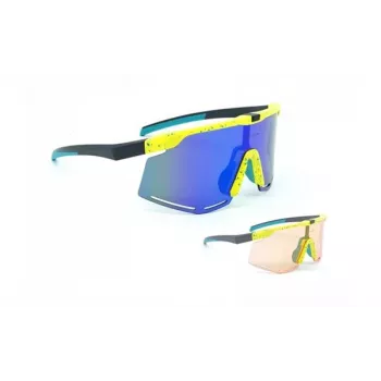 Author ZX8 S!BRIGHT Orange 65 & BlueRevo 13 Gafas de sol deportivas (Amarillo neón/Verde)