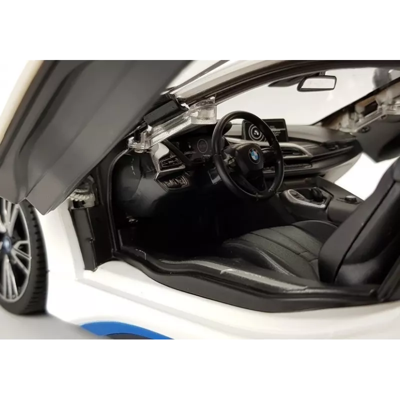Coche R/C BMW i8 Rastar 1:14 blanco con puertas automáticas