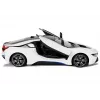 Coche R/C BMW i8 Rastar 1:14 blanco con puertas automáticas