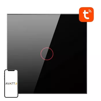 Interruptor de luz inteligente WiFi AVATTO TS02-EU-B1 1 vía TUYA (negro)