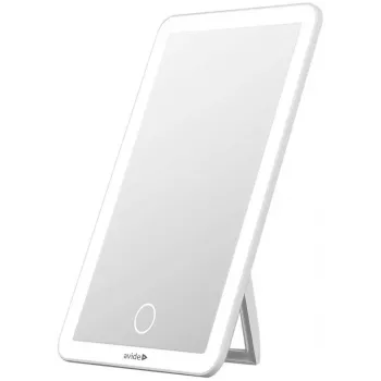 Espejo de maquillaje rectangular blanco de pie Avide ABLDL-M-3.5W-AE con iluminación LED, 3,5 W, recargable por USB