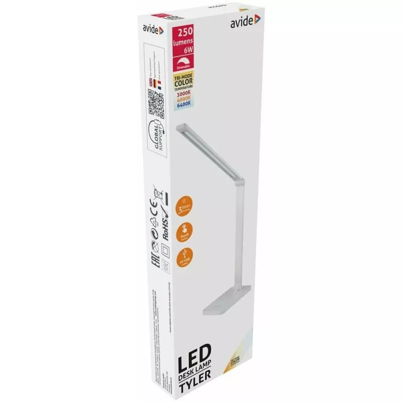 Avide lámpara de mesa LED Tyler blanca 6W 250lm