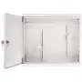 AWO-DVR-2 Caja de pared de acero para DVR/NVR, 430 x 380 x 115 mm, gris (RAL 7035), cerradura con llave, IP20