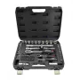 AWTOOLS Juego de vasos de 72 piezas 1/2 pulgadas y 1/4 pulgadas de accionamiento BLACK LINE