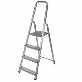AWTOOLS Escalera de aluminio 4 peldaños 150 kg