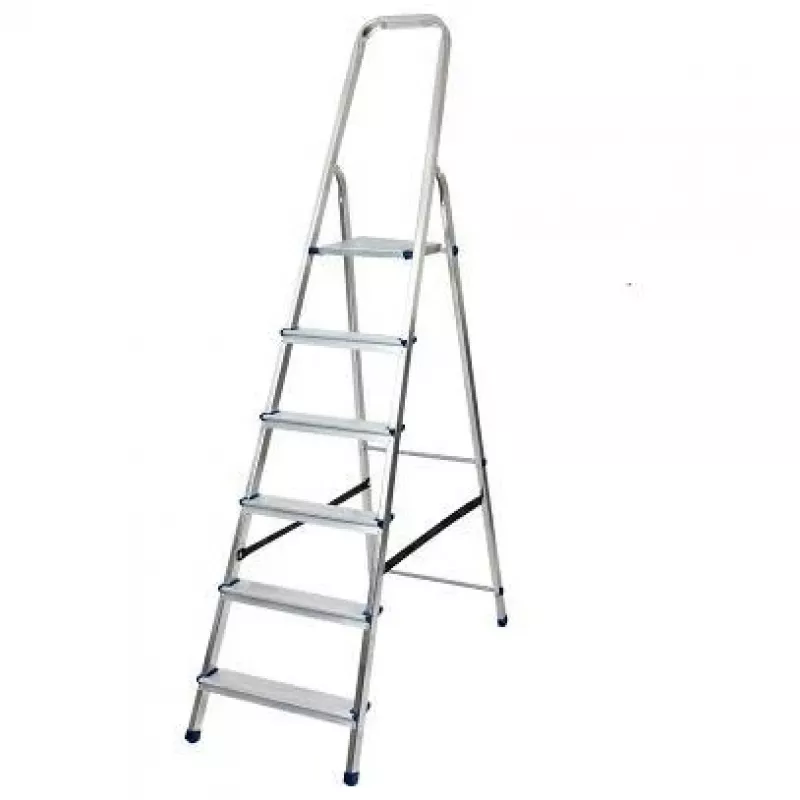 Escalera de aluminio AWTOOLS 6 peldaños 150 kg