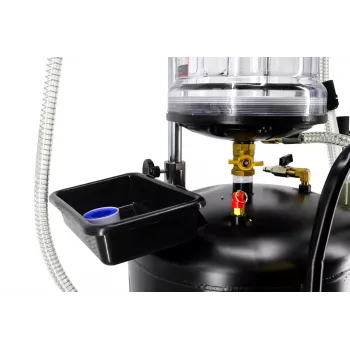 AWTOOLS AW10415BL Bomba de aceite rotativa manual para bidones de 200L, 20 L/min, hierro fundido, tubo de aspiración telescópico, 2