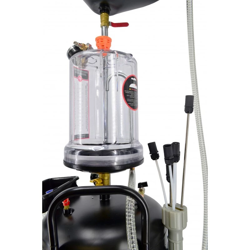AWTOOLS AW10415BL Bomba de aceite rotativa manual para bidones de 200L, 20 L/min, hierro fundido, tubo de aspiración telescópico, 2 inch BSP