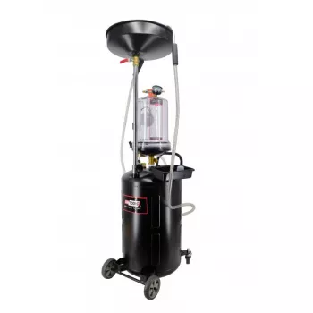 AWTOOLS AW10415BL Bomba de aceite rotativa manual para bidones de 200L, 20 L/min, hierro fundido, tubo de aspiración telescópico, 2