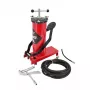 AWTOOLS AW15940 Bomba de aire de pie - Monocilíndrica, 10 BAR, manómetro analógico, bastidor de acero, Negro/Plata