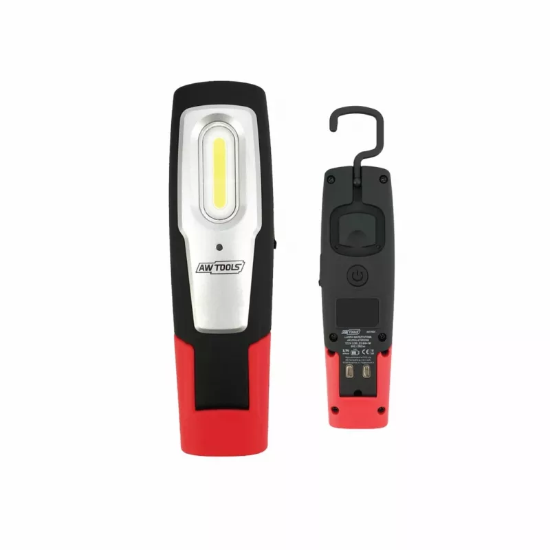 AWTOOLS AW17601 Linterna frontal LED COB - 120 lúmenes, 3 modos, protección contra salpicaduras IPX4, banda ajustable, a pilas