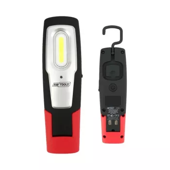 AWTOOLS AW17601 Linterna frontal LED COB - 120 lúmenes, 3 modos, protección contra salpicaduras IPX4, banda ajustable, a pilas