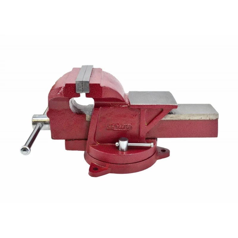 AWTOOLS AW24226 tornillo de banco giratorio 125mm con yunque y mordazas endurecidas intercambiables