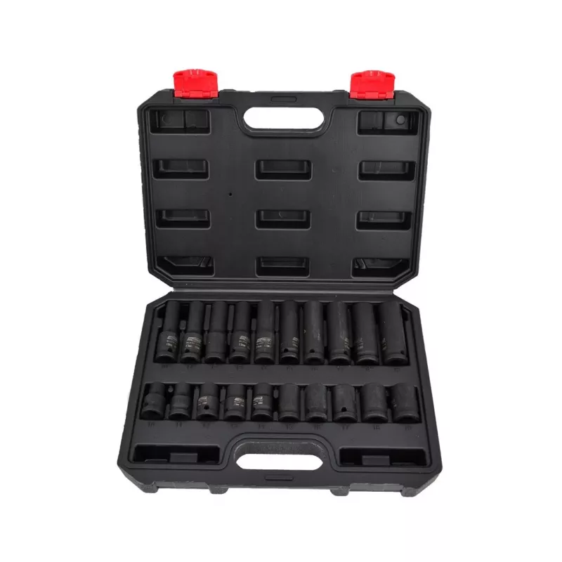 AWTOOLS AW38695BL Juego de llaves de vaso de cromo-vanadio de 95 piezas con carraca de 1/4 pulgadas, 3/8 pulgadas, 1/2 pulgadas, vasos, puntas, llaves y maletín de plástico