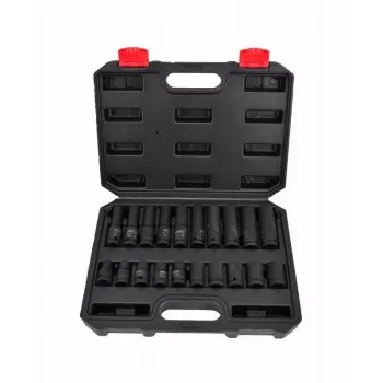 AWTOOLS AW38695BL Juego de llaves de vaso de cromo-vanadio de 95 piezas con carraca de 1/4 pulgadas, 3/8 pulgadas, 1/2 pulgadas, vasos, puntas, llaves y maletín de plástico