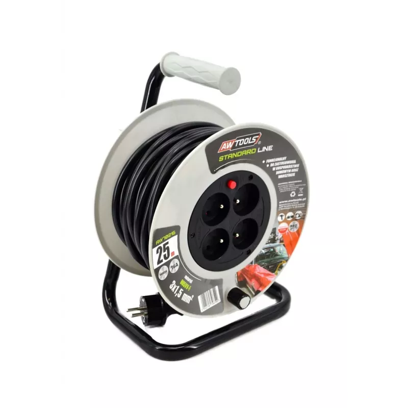 AWTOOLS AW70217 Alargador 25m 4 tomas IP44 3680W