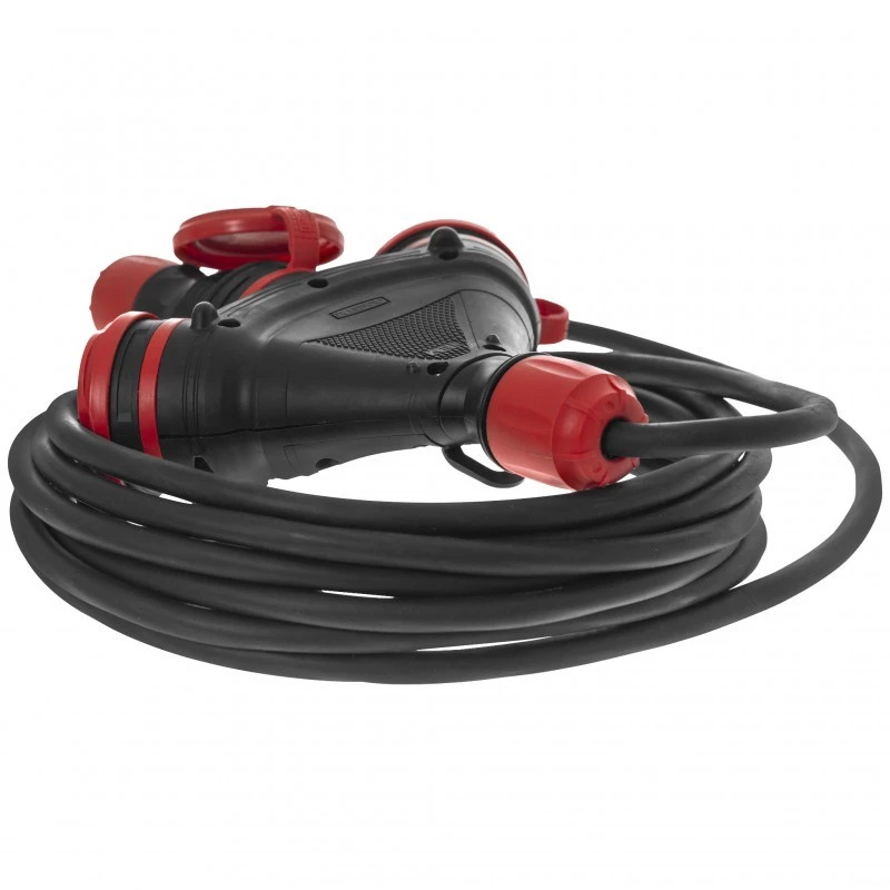 Alargador con carrete AWTOOLS AW70233 25m 4 tomas con protección contra sobrecalentamiento