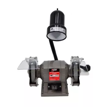 AWTOOLS Esmeriladora de sobremesa 150mm / 300W con lámpara