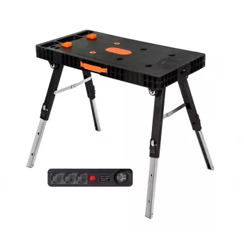 AWTOOLS Banco de trabajo plegable 5 en 1 con regleta de enchufes