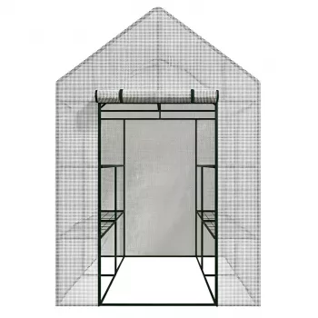 AWTOOLS invernadero de jardín blanco 143x143x195cm