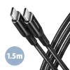 AXAGON BUCM-CM15AB cable USB-C a USB-C 2.0, 1,5 m, PD 60 W, 3 A, trenzado – negro