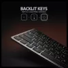 AXAGON HMC-KB-US Teclado USB-C con hub 9 en 1, QWERTY US, HDMI 4K, Gigabit LAN, lector de tarjetas, 0,6 m