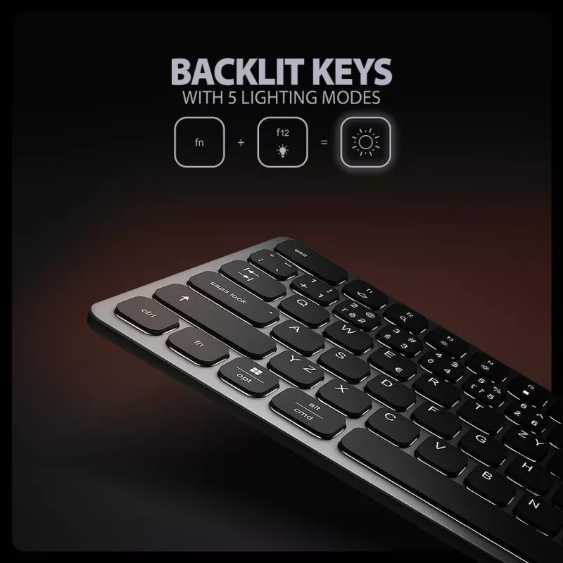 AXAGON HMC-KB-US Teclado USB-C con hub 9 en 1, QWERTY US, HDMI 4K, Gigabit LAN, lector de tarjetas, 0,6 m