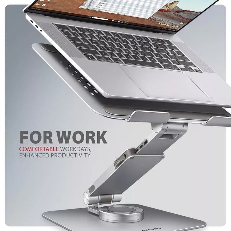 AXAGON STND-LR soporte para portátil de aluminio giratorio 360° para portátiles de 10