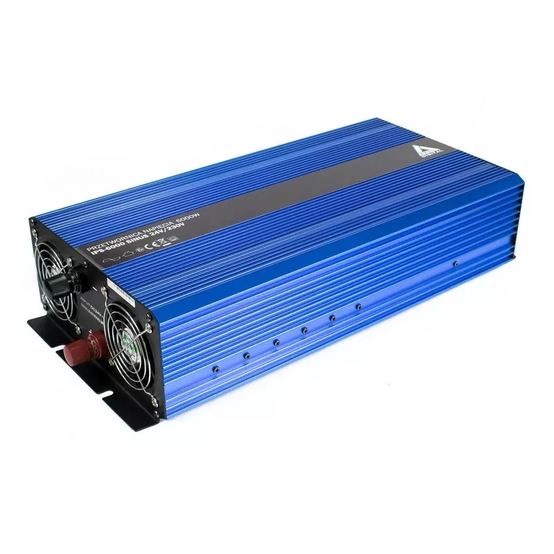 AZO Digital Inversor de onda senoidal pura de 24V DC a 230V AC 6000W IPS-6000S
