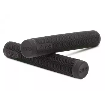 Aztek Lite Grips Ruby – puños TPR acanalados para patinete con tapones de manillar (par)