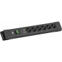 Bachmann CONNECTUS Regleta de enchufes de 6 tomas con protección contra sobretensiones e interruptor, cable de 2m, negra BM005911