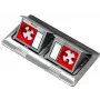 BACHMANN Mini Floor Box 2x3M – caja doble de mesa y suelo para módulos de 45x45 mm, tapa abatible, gris