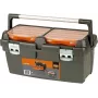 Bahco 4750PTB60 Caja de herramientas / caja de surtido, 600 x 270 x 270 mm, polipropileno, Negro/Naranja, bandeja extraíble, con cerradura