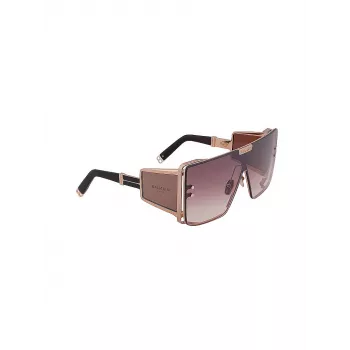 Balmain BPS-102M-146 Gafas de sol unisex - Negro con tonos dorados, gris ahumado, 61/14/145 mm